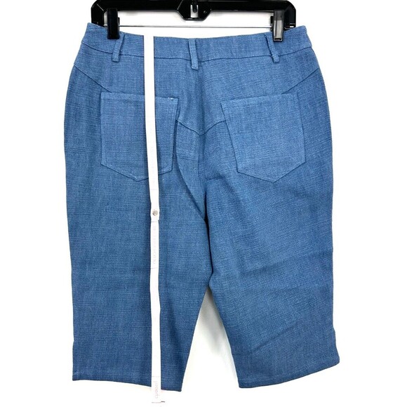 Choosy Women Sz 4 Light Wash Capri Long Shorts Cotton Comfort Pockets Stretch H4 - Picture 6 of 9